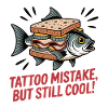 Skurriles Fischsandwich-Design für Freizeitkleidung