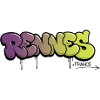 Rennes Graffiti Schriftzug mit Farbverlauf