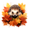 Herbstlicher Igel im Laub
