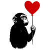 Love monkey with heart balloon