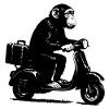 Retro Affe auf Moped | Roller-Affe