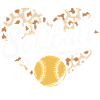 Leopard pattern softball heart design