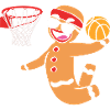 Gingerbread Man Christmas Basketball Gingerbread