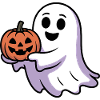 Halloween Ghost With Pumpkin Illustration