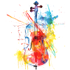 Colourful violin art