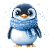 Cute Winter Penguin in Blue