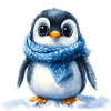 Pingouin mignon avec accessoire d’hiver