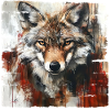 Ausdrucksstarker Wolfporträt Kunstdesign