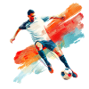 Dynamic soccer player in motion