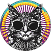 Cat portrait with sunglasses