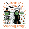 Spooky frogs with Halloween motifs