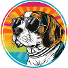 Summer dog with sunglasses