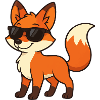 Funny fox with sunglasses