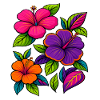 Vibrant Hibiscus Floral Motifs