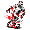 Skeleton Soccer Player Spooky Halloween