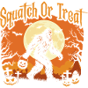 Kniebeugen oder Leckerli Spooky Bigfoot Halloween