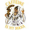 Caffeine Is My Mana Wizard Illustration