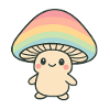 Mushroom with rainbow cap