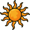 Vivid sun with artistic surface