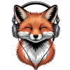 Fuchs mit Kopfhörern