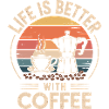 Lebensfreude mit Kaffee Illustration