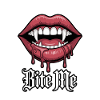 Vampiric lips with greed and bite