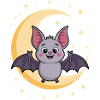 Diseño de gato murciélago nocturno