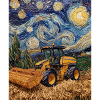 moissonneuse-batteuse fermier style van gogh étoilé