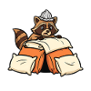 Anxious Raccoon in Bed Graphic