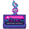 Neon Retro Cassette DNA Art