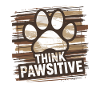 Think Pawsitive Paw Print Illustration