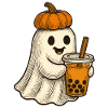 Cuddly Halloween Pumpkin Ghost