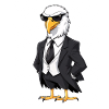 Elegant eagle in suit