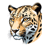 Elegant Cheetah Head Illustration