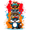 Funny Animal Sunglasses Caricature