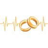Wedding Rings Heartbeat Illustration