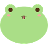 Cute Frog Cartoon Face Design