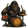 Jungle gorilla with drums