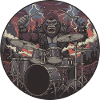 Gorilla Rockband mit Trommeln