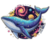 Cosmic Whale Adventure Illustration