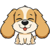 Cute dog head with cheerful expression