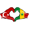 Turquie Sénégal drapeau mains coeur utilisé