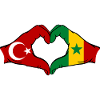 Turkey Senegal Flag Hands Heart Shape