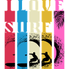 Mehrfarbige Surfwellen