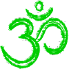 Om Symbol – Neon Glitch Spiritual Art