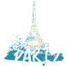 Pariser Eiffelturm mit Kalligraphie
