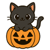 Halloween Chat Citrouille Noir Chat Mignon