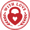 With Love Heart Lock Stamp Design