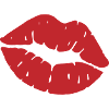 Red Kiss Lips Icon