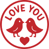 Love Birds Romantic Stamp Design